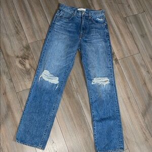 REVOLVE SLVRLAKE London Gimme Shelter Distressed Knee Straight leg Jeans Size 26